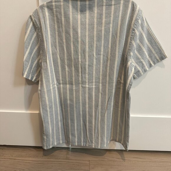Old Navy Striped 100% Cotton Button-Down Shirt – Light Blue & White, Size S - Picture 2 of 2